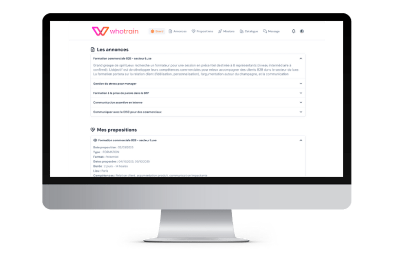 Plateforme Whotrain : développer sa visibilité en tant que formateur