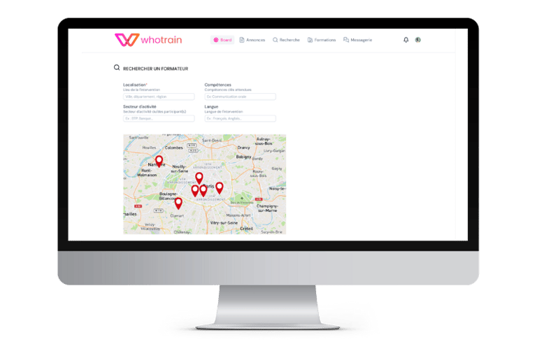 Plateforme Whotrain : Trouvez rapidement le bon formateur, le bon coach ou le bon concepteur