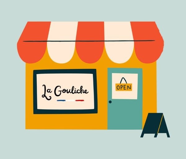 dessin représentant une boutique La Gouliche