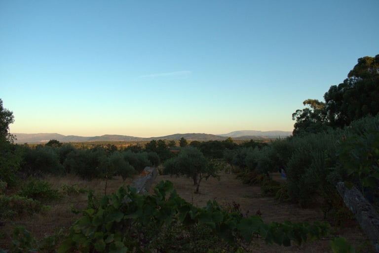 Uitzicht op de bergen van Portugal bij zon opkomst