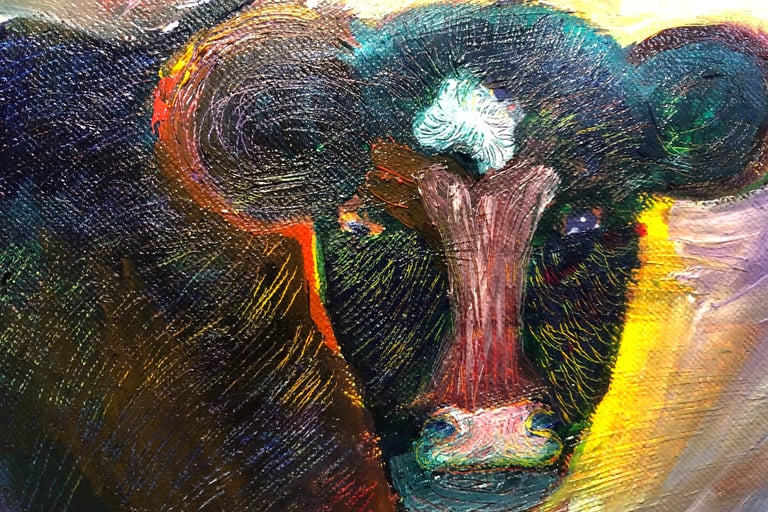 Matilde the cow, Oil on canvas