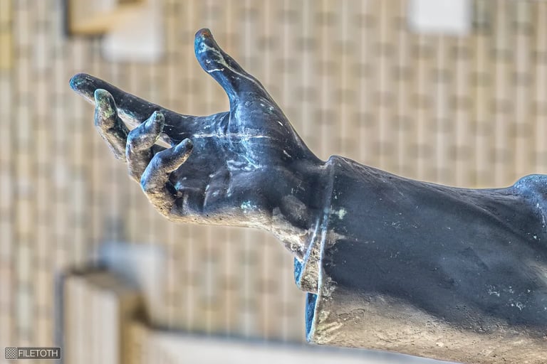 Close-up of Count Nándor Zichy's expressive hand, symbolizing notion and leadership.