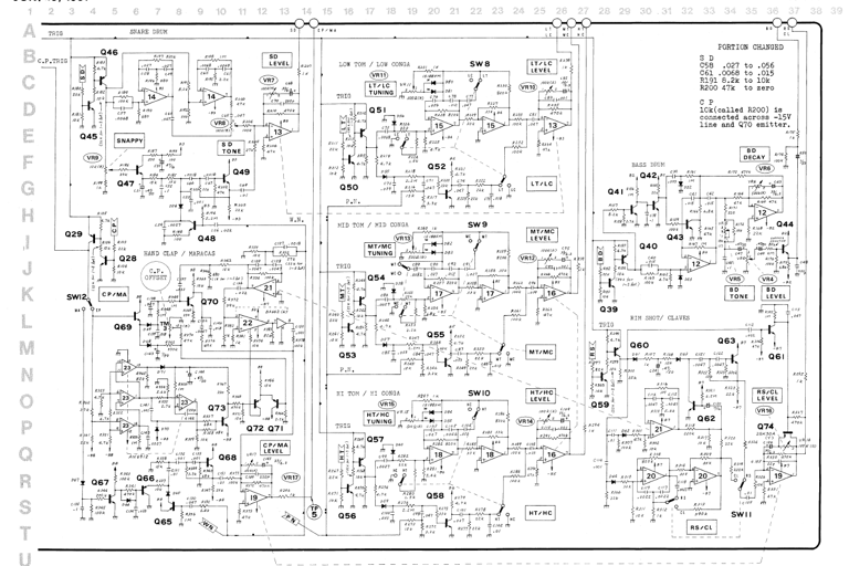 TR-808 Main drum circuit schematic