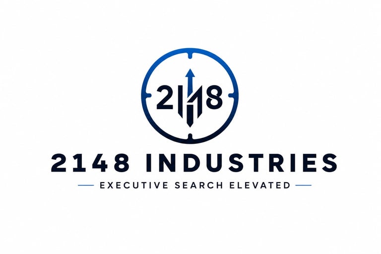 2148 Industries executive search logo featuring a blue circular target and upward arrow.
