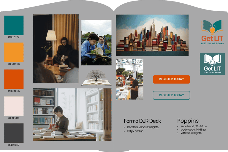 Get LIT Festival of Books mood board.