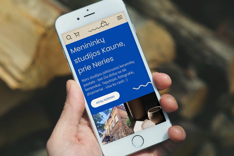 Designing an e-shop on a phone.
