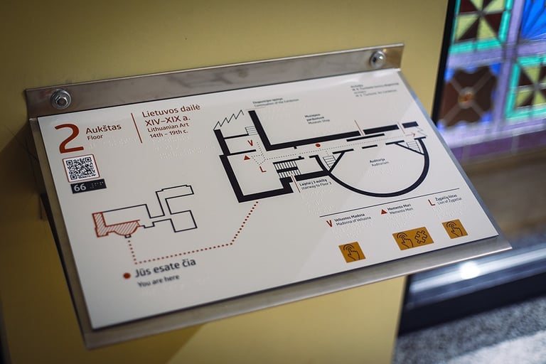 Example of a tactile plan for visually impaired people.