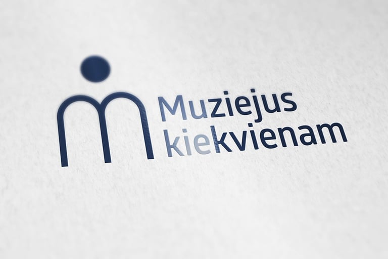 "Museum for all" logotype. Dark blue on a white background.