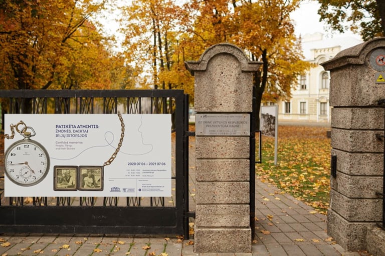 Stand for the exhibition at the Presidential house in Kaunas.