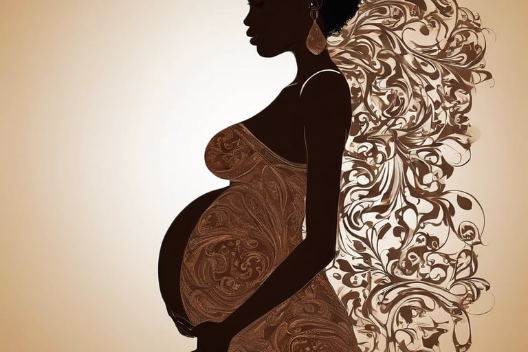 silhouette of pregnant woman