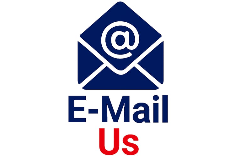a mailbox with the words e - mail us on it