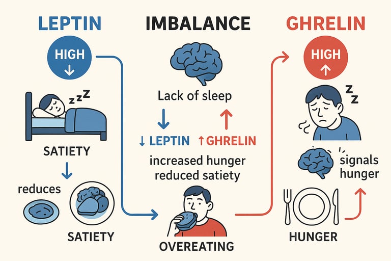 Sleep deprivation impact on hunger hormones leptin and ghrelin