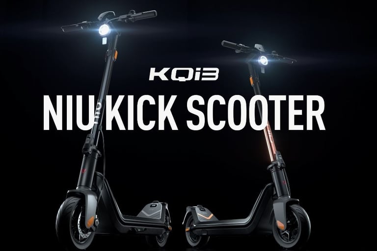 two electric scooter scooter with the words nu kick scooter