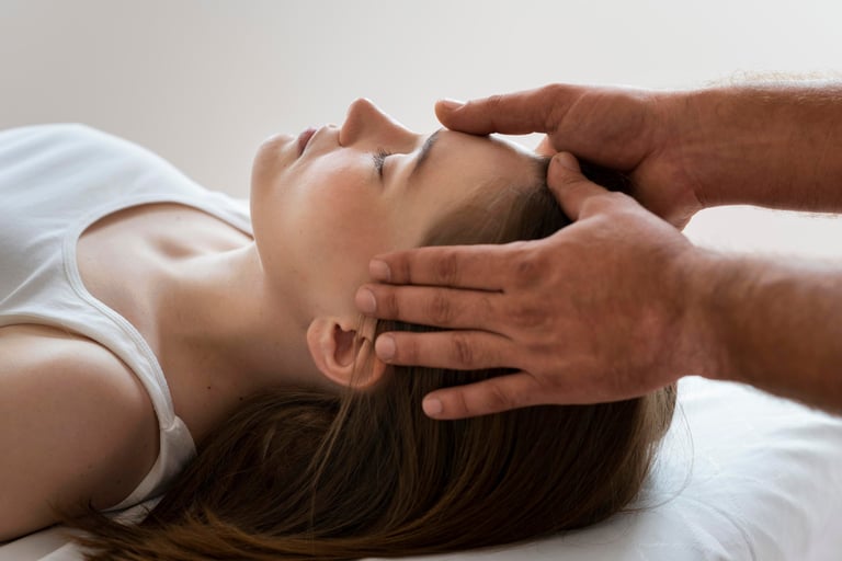 woman receiving craniosacral therapy