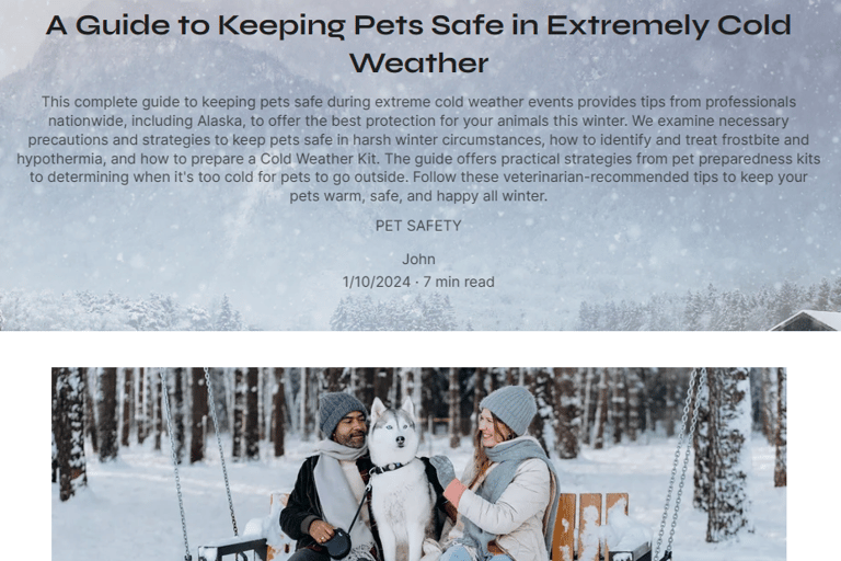 Free Guide to Keeping Pets Safe in Extremely Cold Weather