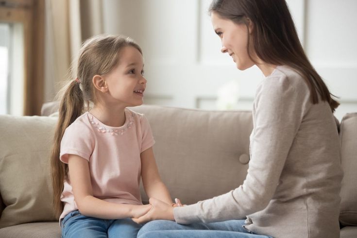 mom and kid share with each other