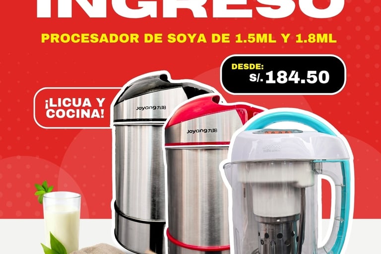 Leche de soya, come sano, procesador