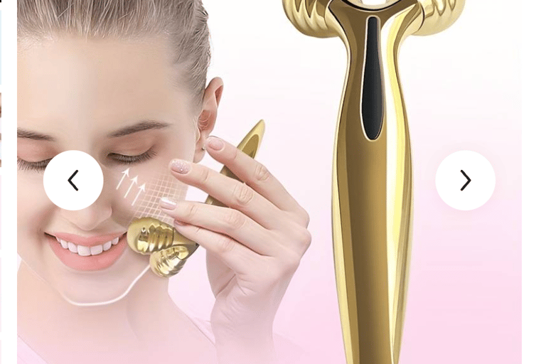 a woman with a gold - plated device and a gold - plated device