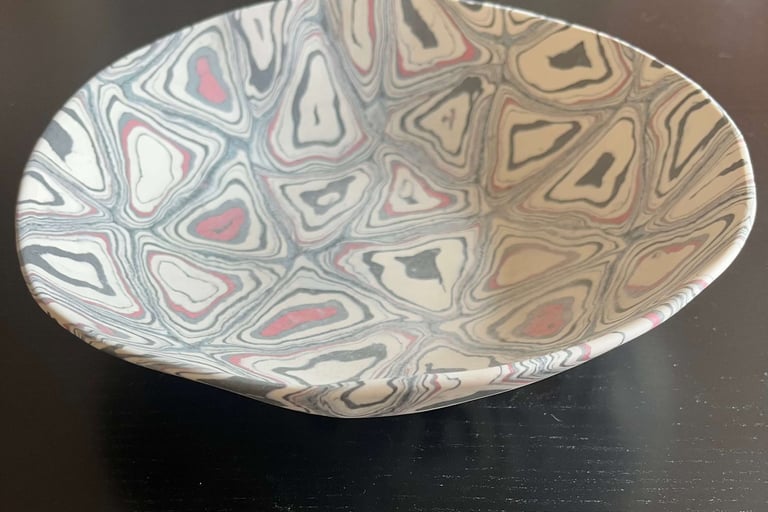 Fired Nerikomi bowl, no glaze