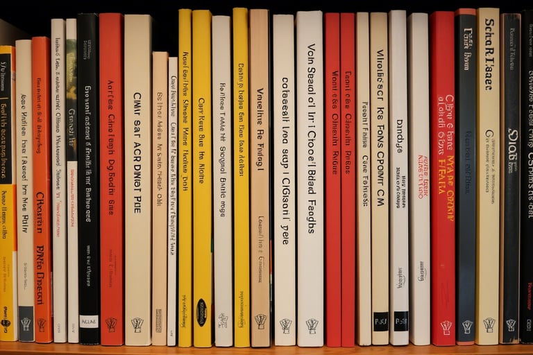 Una estantería con libros para no compartir mi propia foto.