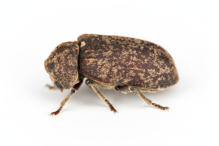 Vrillette du bois  – sciure et galeries