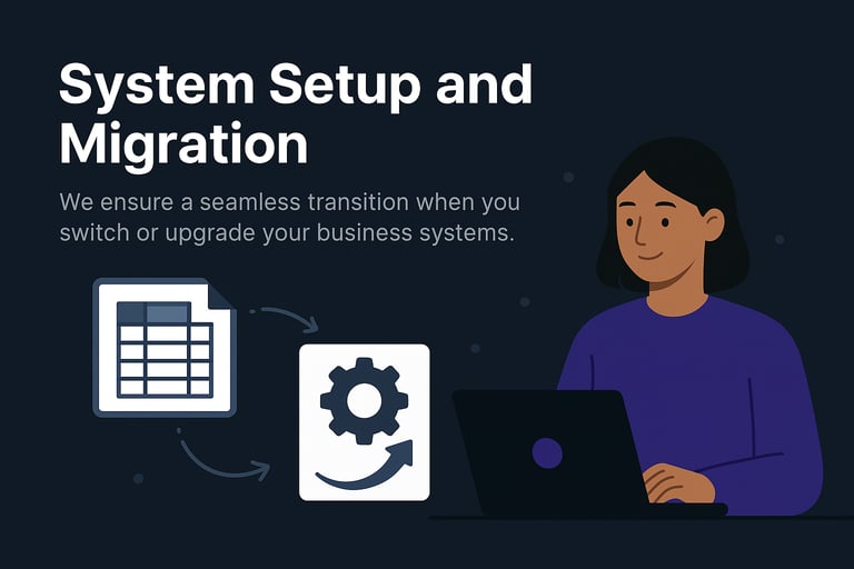 Illustration of cloud migration to Xero or QuickBooks system