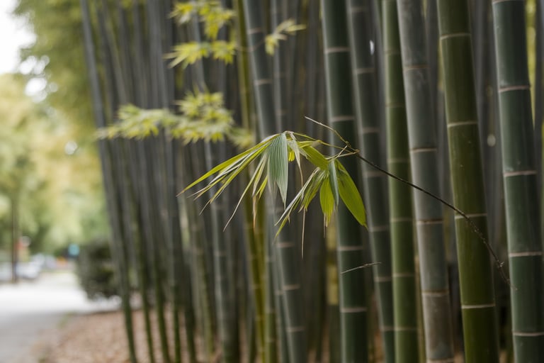 Bamboo on a street