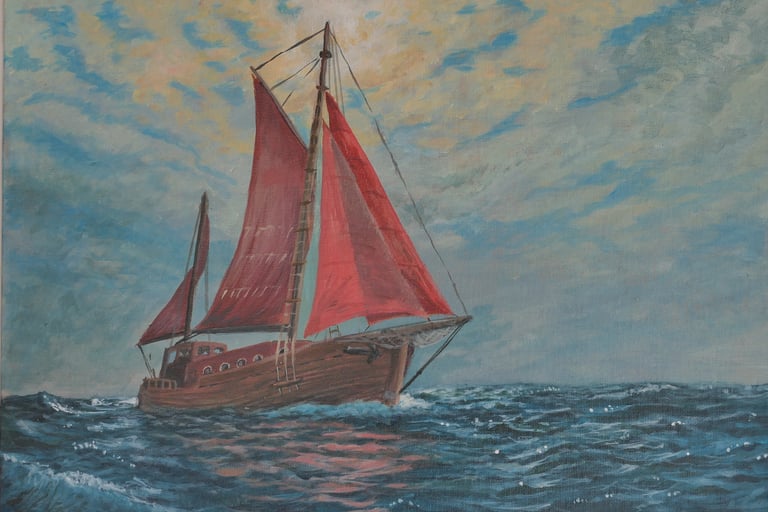 el velero de mi amigo acrilico 30x40cm