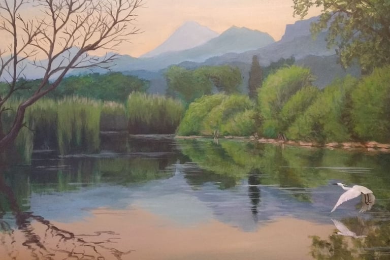 Lago Massaciuccoli, Italia. acrilico sobre papel Canson. 50x70cm
