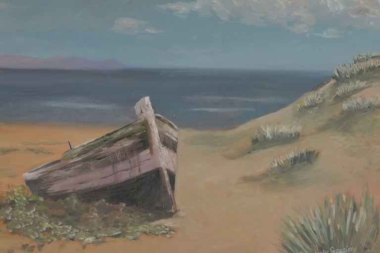 merecido descanso . acrilico 30x40cm