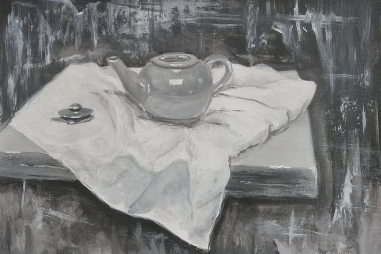 tetera. acrilico 30x40