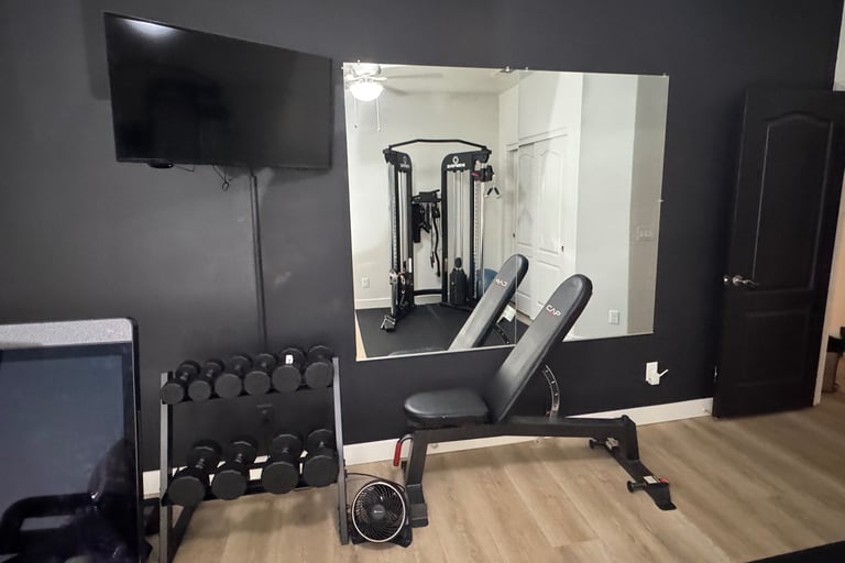 Workout Bench and Free Weights