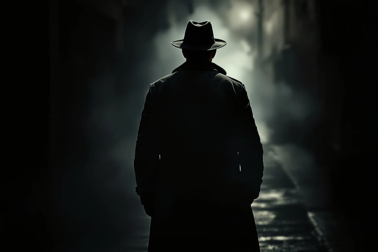 A silhouette image of Eli Mercer of The Unsolved Case Files of Eli Mercer by Wiley James