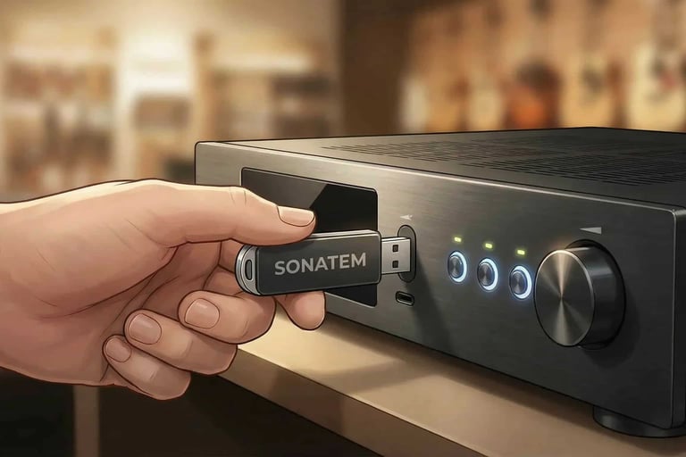 Pack musical USB avec musique d'ambiance pour professionnel sans abonnement.