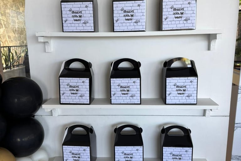 Custom kids party box with name and age