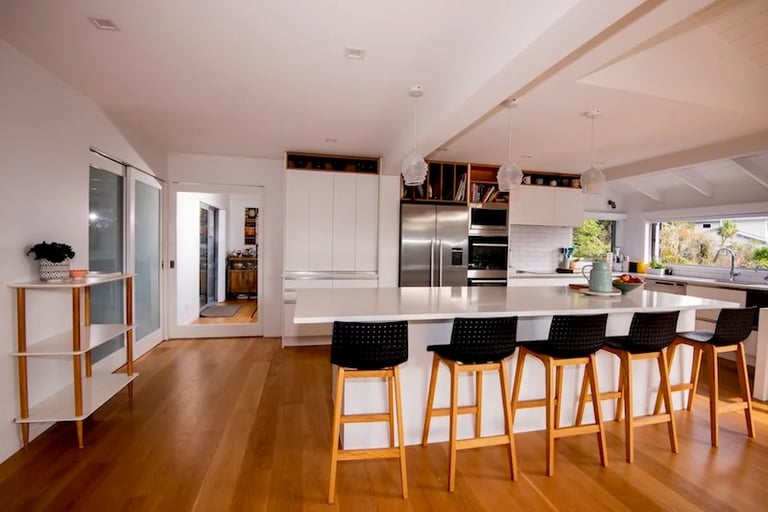 Open plan home renovation kitchen