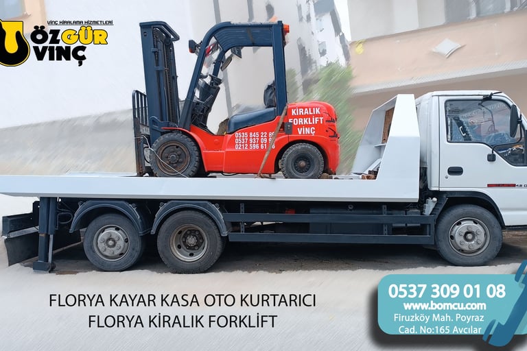 a forklift truck with a forklift truck in the back
