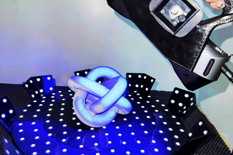Blue laser light 3d scanning on turntable in Marysville Washington state