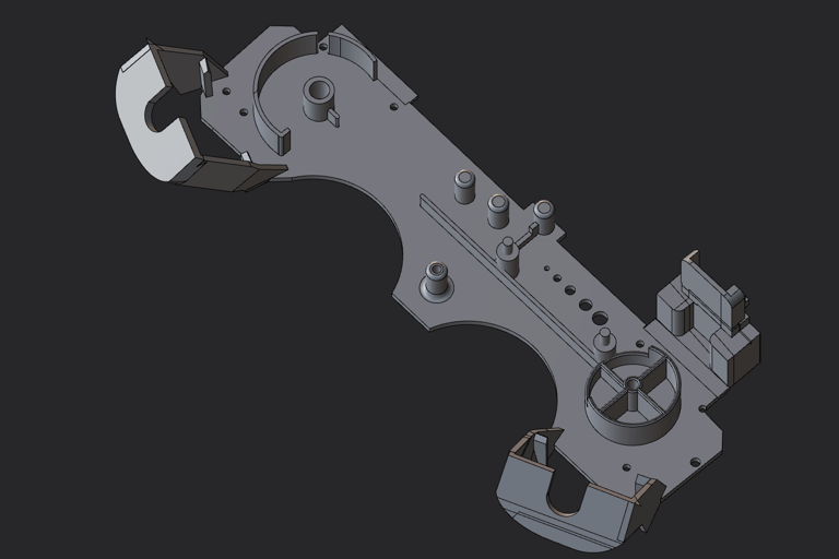3d model of ps2 controller frame plate and trigger arms replacement 
