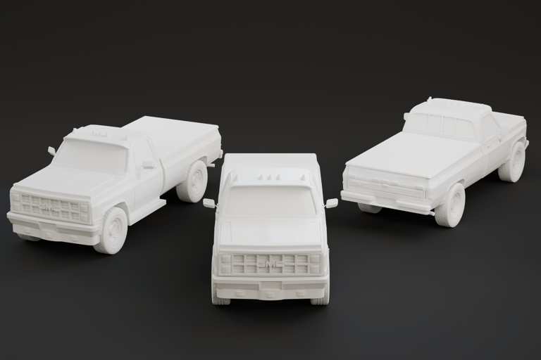 1982 GMC Sierra white truck 3D model stl