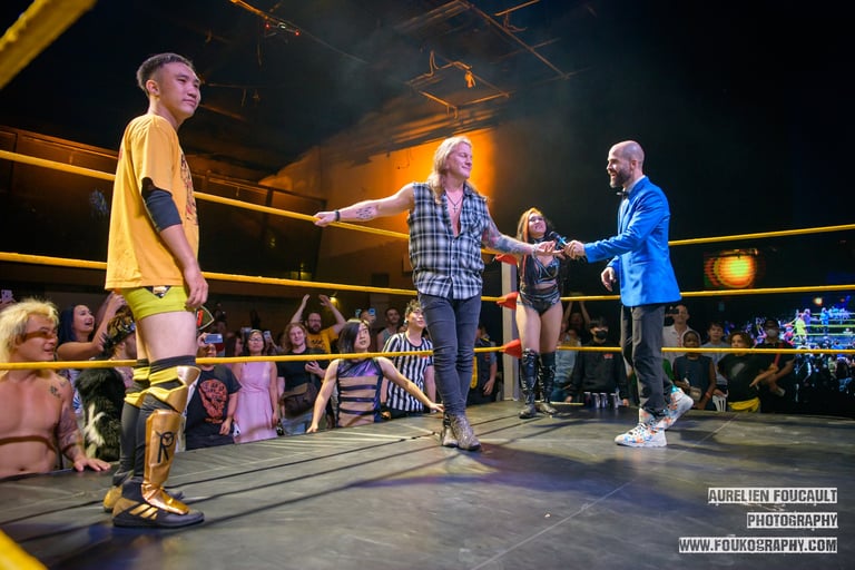 Rocky, Sid, Viva and Jericho with X Pat