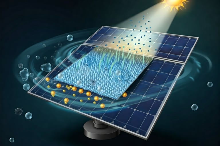 Esempio grafico di fotocatalisi solare