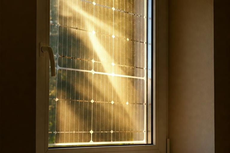 Finestra con strato fotovoltaico trasparente (BIPV)