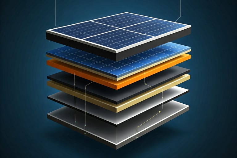 Esempio di stratificazione di un pannello solare ibrido (PVT)