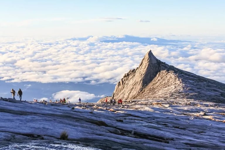 At the summit of Mount Kinabalu