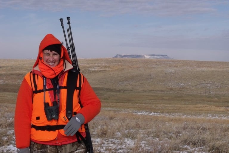 Miss Pauline with Square Butte as a backdrop