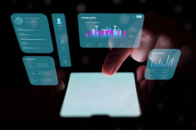 hands on mobile screen