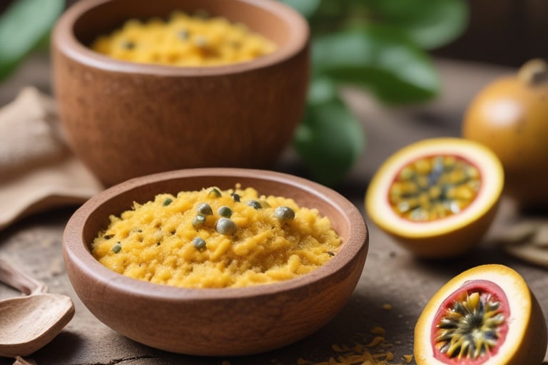 Farinha feita a partir da casca de maracujá