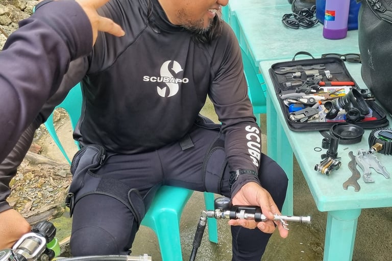Scuba diving regulator repair by Taga Isla outdoors