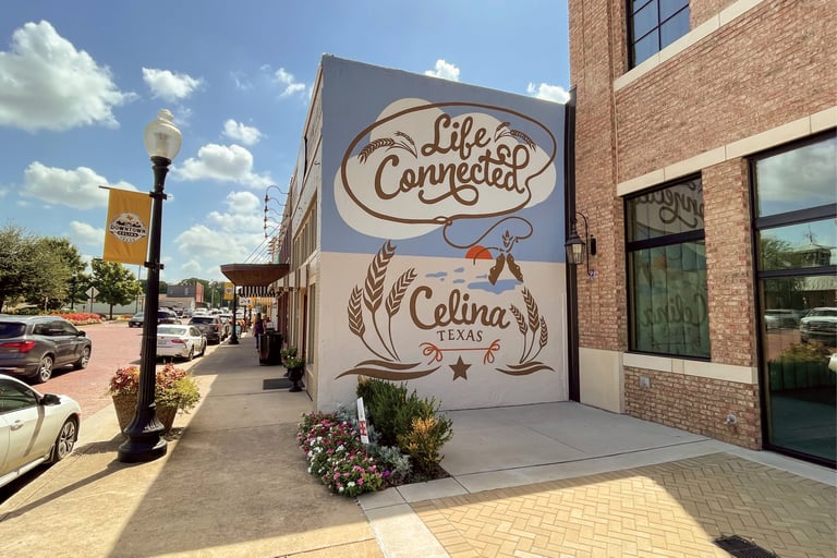 coffee shop in downtown Celina, TX